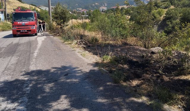 ÖRTÜ YANGINI BÜYÜMEDEN KONTROL ALTINA ALINDI