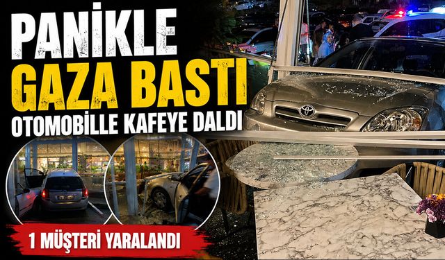 PANİKLE GAZA BASAN SÜRÜCÜ KAFEYE DALDI: 1 YARALI