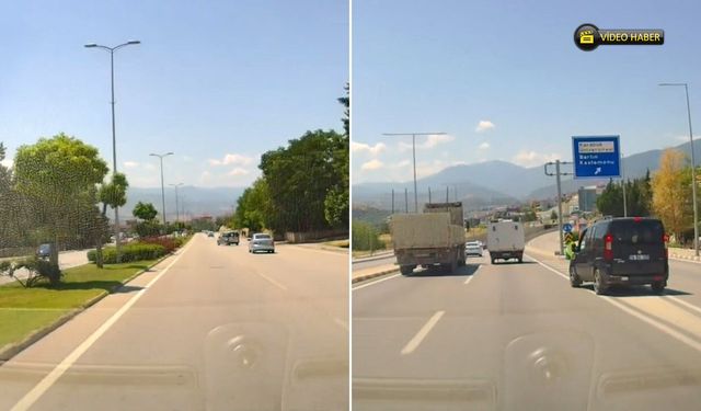 KARABÜK'TE TRAFİĞİ TEHLİKEYE ATAN ANLAR KAMERADA