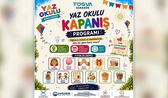 TÜGVA KARABÜK YAZ OKULUNDA KAPANIŞ HEYECANI