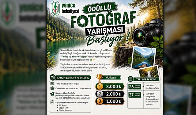 YENİCE'NİN DOĞASI FOTOGRAF YARIŞMASIYLA KADRAJA TAŞINACAK