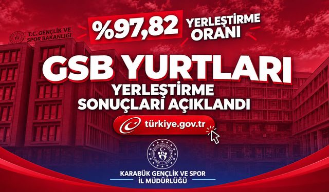 KARABÜK'TE GSB YURTLARINA YERLEŞME ORANI BELLİ OLDU