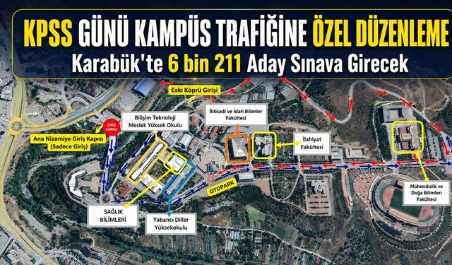 KARABÜK’TE KPSS GÜNÜ KAMPÜS TRAFİĞİNE ÖZEL DÜZENLEME