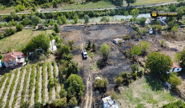 SAFRANBOLU'DA ANIZ YANGINI EVLERE SIÇRAMADAN SÖNDÜRÜLDÜ