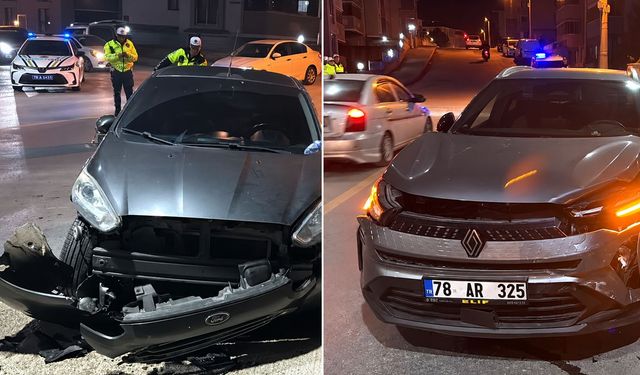 KARABÜK'TE İKİ OTOMOBİL ÇARPIŞTI: 2 YARALI