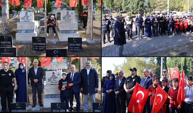 ÖĞRENCİLER ŞEHİT ALİCAN ÖZTÜRK'Ü KABRİ BAŞINDA ANDI