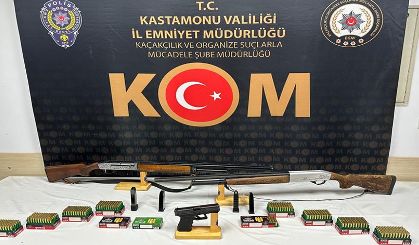 KASTAMONU'DA 3 ADET RUHSATSIZ TÜFEK VE TABANCA ELE GEÇİRİLDİ