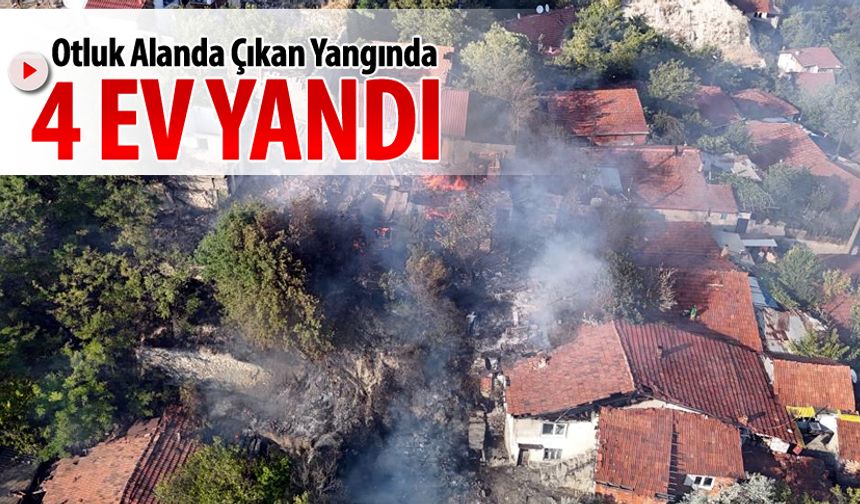 OTLUK ALANDA ÇIKAN YANGINDA 4 EV YANDI