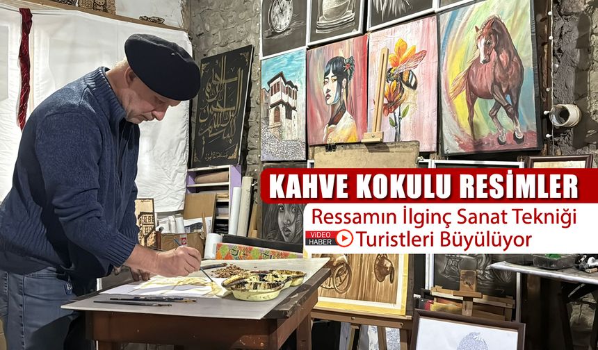 RESSAMIN İLGİNÇ SANAT TEKNİĞİ TURİSTLERİ BÜYÜLÜYOR