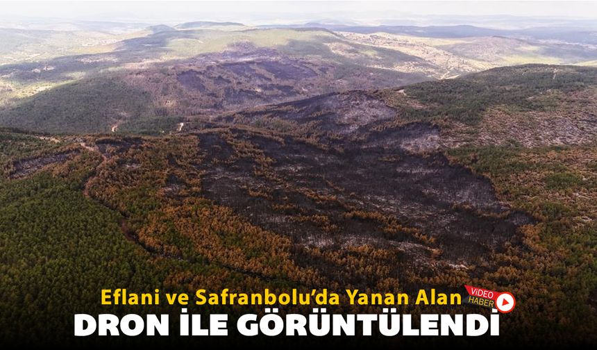 EFLANİ VE SAFRANBOLU’DA YANAN ALANLAR DRON İLE GÖRÜNTÜLENDİ