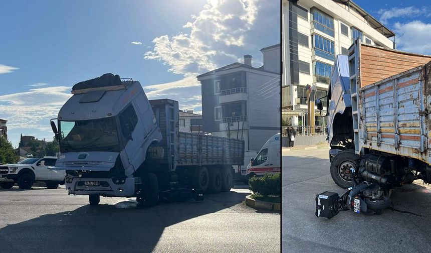 MOTOSİKLET İLE KAMYONET ÇARPIŞTI: 1 YARALI