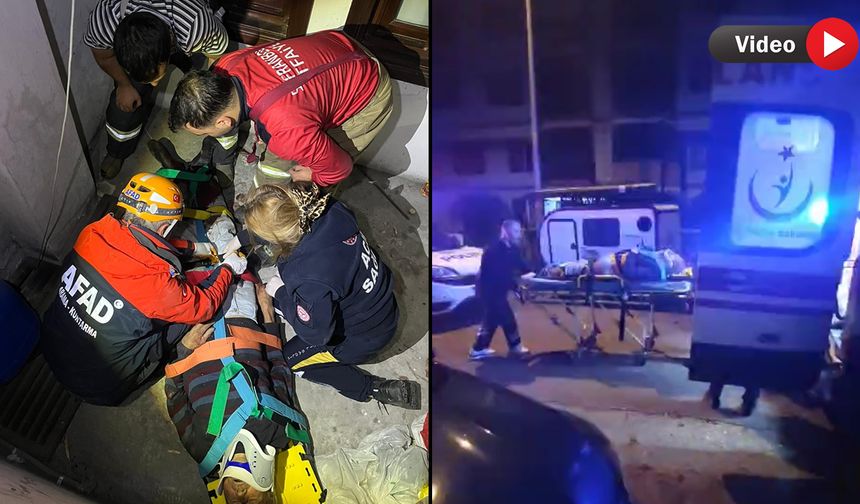 APARTMAN BOŞLUĞUNA DÜŞEN YAŞLI ADAM KURTARILDI