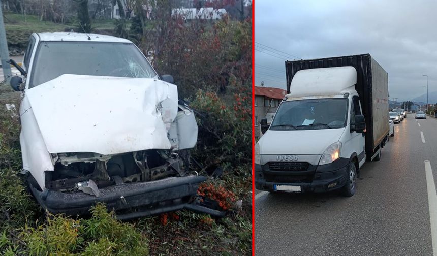 KAMYONET VE OTOMOBİL ÇARPIŞTI: 3 YARALI