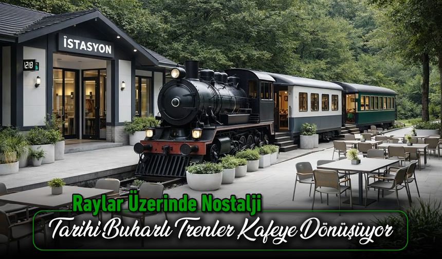 YENİCE'DE TARİHİ BUHARLI TRENLER KAFEYE DÖNÜŞÜYOR