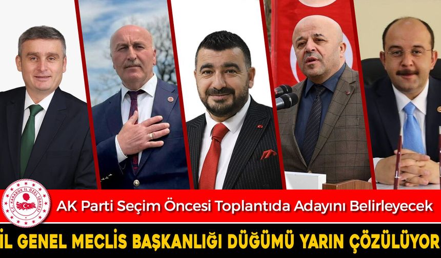 İL GENEL MECLİS BAŞKANLIK DÜĞÜMÜ YARIN ÇÖZÜLÜYOR