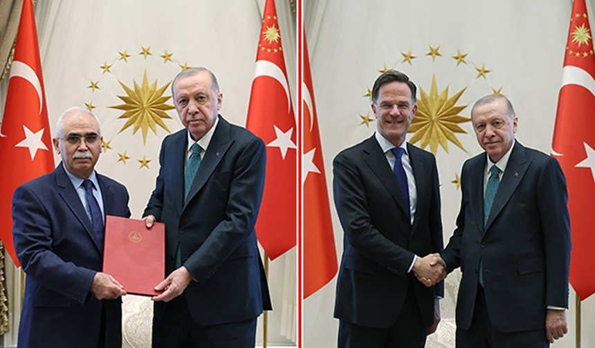 CUMHURBAŞKANI ERDOĞAN AYM BAŞKANI VE NATO GENEL SEKRETERİ İLE GÖRÜŞTÜ