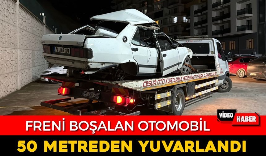 50 METREDEN YUVARLANDI: 2 YARALI