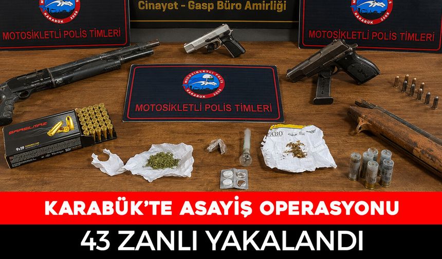 KARABÜK’TE ASAYİŞ OPERASYONU: 43 ARANAN ŞAHIS YAKALANDI