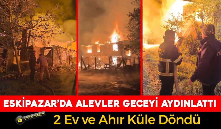 ESKİPAZAR'DA KORKUTAN YANGIN