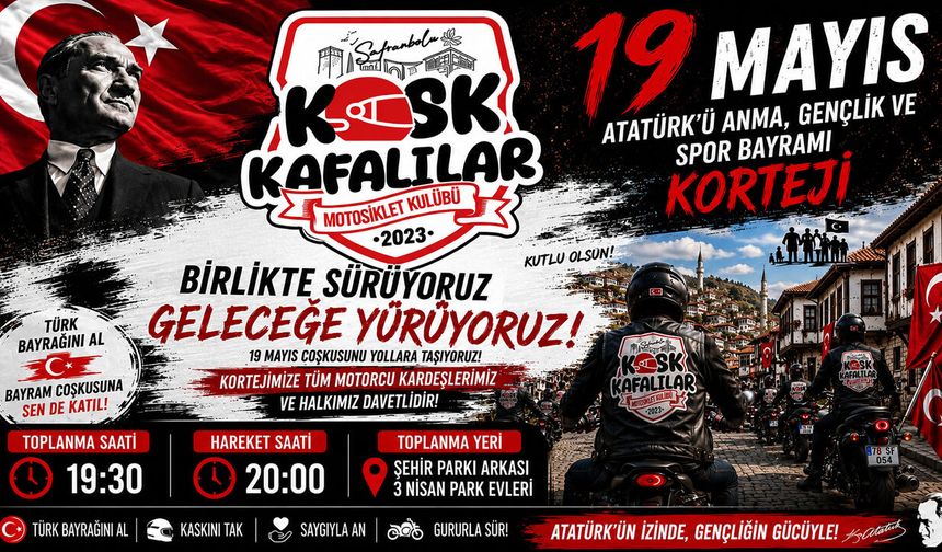 KASK KAFALILAR'DAN 19 MAYIS'TA DEV MOTOSİKLET KORTEJİ
