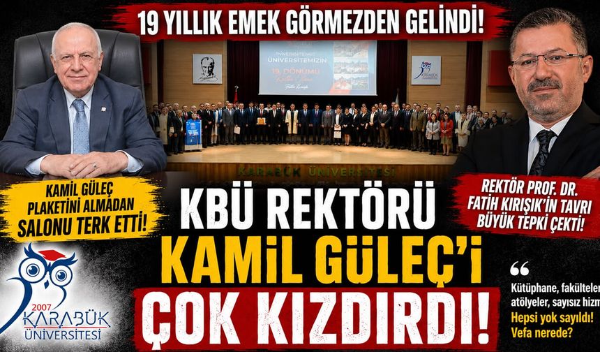 KBÜ REKTÖRÜ KAMİL GÜLEÇ’İ ÇOK KIZDIRDI SALONU TERK ETTİ