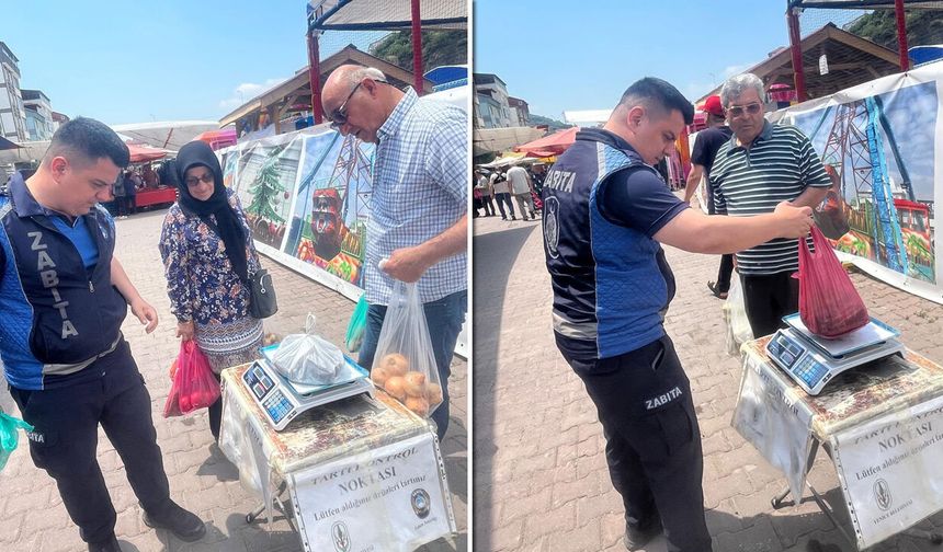 YENİCE'DE VATANDAŞIN HAKKI KONTROL TARTISIYLA KORUNUYOR