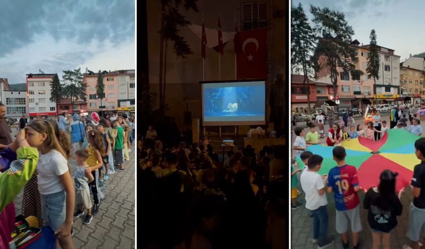 YENİCE’DE ÇOCUKLAR AY IŞIĞINDA SİNEMA KEYFİ YAŞADI