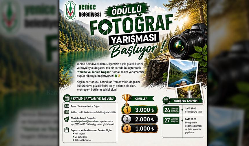 YENİCE'NİN DOĞASI FOTOGRAF YARIŞMASIYLA KADRAJA TAŞINACAK
