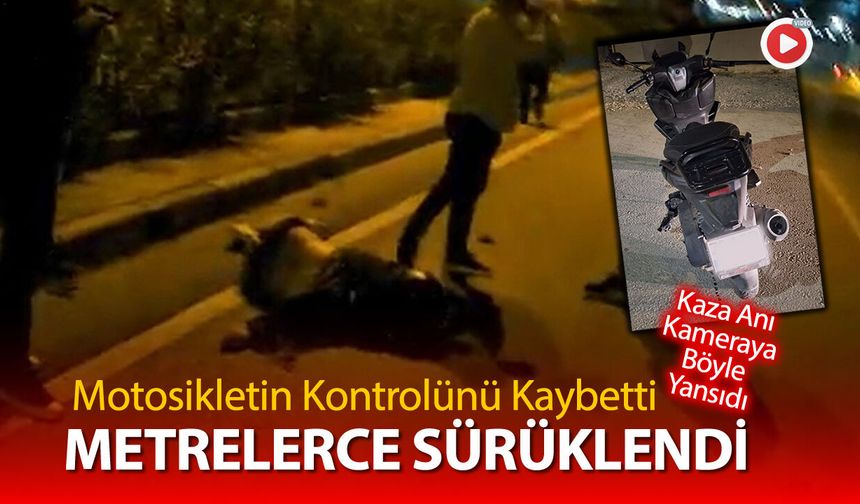 MOTOSİKLET KAZASI KAMERAYA SANİYE SANİYE BÖYLE YANSIDI
