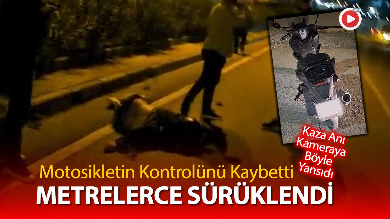 MOTOSİKLET KAZASI KAMERAYA SANİYE SANİYE BÖYLE YANSIDI